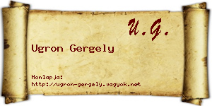 Ugron Gergely névjegykártya